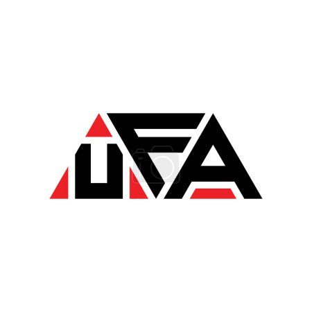 Ilustración de Diseño del logotipo de la letra del triángulo UFA con forma de triángulo. Diseño del logotipo del triángulo UFA monograma. Plantilla de logotipo de vector triangular UFA con color rojo. Logotipo triangular UFA Logotipo simple, elegante y lujoso. UFA - Imagen libre de derechos