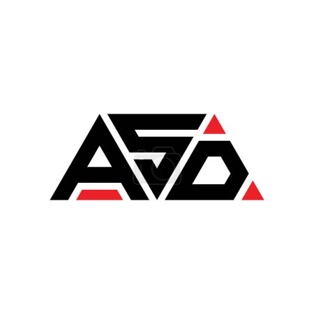 Téléchargez les illustrations : ASD triangle lettre logo design avec forme de triangle. Monogramme de conception de logo ASD triangle. Modèle de logo vectoriel triangle ASD avec couleur rouge. Logo triangulaire ASD Logo simple, élégant et luxueux. TSA - en licence libre de droit