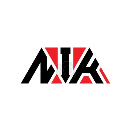 Ilustración de Diseño del logotipo de la letra del triángulo NIK con forma de triángulo. Monograma de diseño del logotipo del triángulo NIK. Plantilla de logotipo de vector de triángulo NIK con color rojo. Logo triangular NIK Logotipo simple, elegante y lujoso. NIK - Imagen libre de derechos