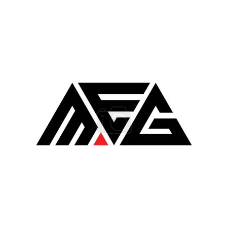 Illustration for MEG triangle letter logo design with triangle shape. MEG triangle logo design monogram. MEG triangle vector logo template with red color. MEG triangular logo Simple, Elegant, and Luxurious Logo. MEG - Royalty Free Image