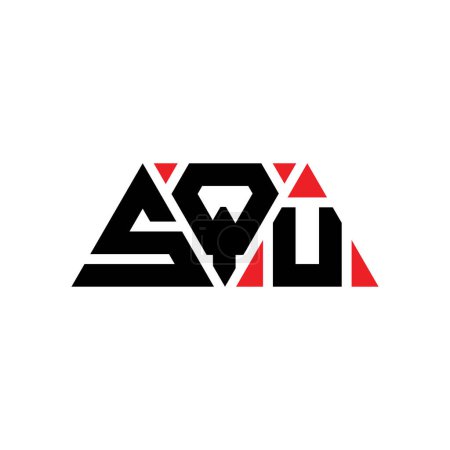 Ilustración de Diseño de logotipo de letra de triángulo SQU con forma de triángulo. Diseño del logotipo del triángulo SQU monograma. SQU triángulo vector logotipo plantilla con color rojo. Logo triangular SQU Logotipo simple, elegante y lujoso. SQU - Imagen libre de derechos