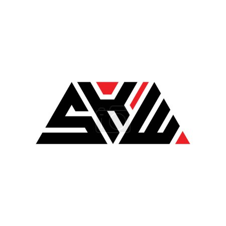 Ilustración de Diseño de logotipo de letra triangular SKW con forma de triángulo. Diseño del logotipo del triángulo SKW monograma. Plantilla de logotipo de vector de triángulo SKW con color rojo. Logotipo triangular SKW Logotipo simple, elegante y lujoso. SKW - Imagen libre de derechos