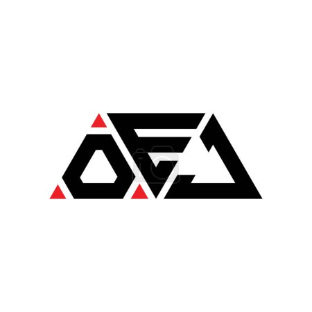Ilustración de Diseño del logotipo de la letra del triángulo OEJ con forma de triángulo. OEJ diseño de logotipo triángulo monograma. Plantilla de logotipo de vector de triángulo OEJ con color rojo. Logotipo triangular OEJ Logotipo simple, elegante y lujoso. OEJ - Imagen libre de derechos