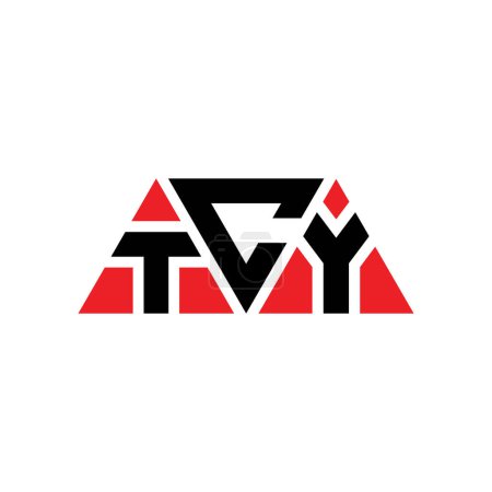 Illustration for TCY triangle letter logo design with triangle shape. TCY triangle logo design monogram. TCY triangle vector logo template with red color. TCY triangular logo Simple, Elegant, and Luxurious Logo. TCY - Royalty Free Image