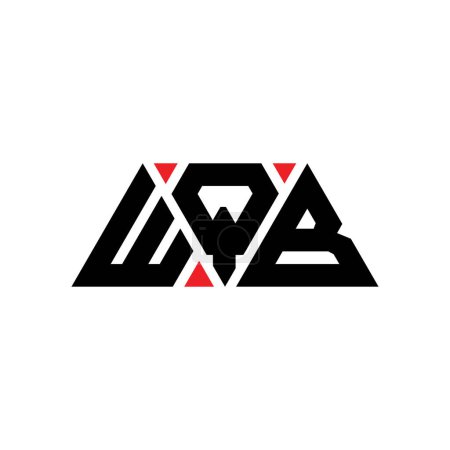Ilustración de Diseño del logotipo de letra de triángulo WQB con forma de triángulo. Monograma de diseño del logotipo del triángulo WQB. Plantilla de logotipo de vector de triángulo WQB con color rojo. Logotipo triangular WQB Logotipo simple, elegante y lujoso. WQB - Imagen libre de derechos