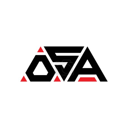 Ilustración de Diseño de logotipo de letra de triángulo OSA con forma de triángulo. Diseño del logotipo del triángulo OSA monograma. OSA triángulo vector logotipo plantilla con color rojo. Logo triangular OSA Logotipo simple, elegante y lujoso. AOS - Imagen libre de derechos