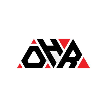 Ilustración de Diseño del logotipo de la letra del triángulo OHR con forma de triángulo. Diseño del logotipo del triángulo OHR monograma. Plantilla de logotipo de vector de triángulo OHR con color rojo. Logotipo triangular de OHR Logotipo simple, elegante y lujoso. OHR - Imagen libre de derechos