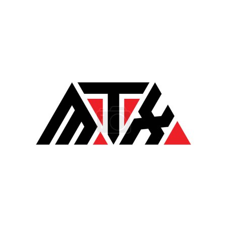 Ilustración de Diseño del logotipo de letra de triángulo MTX con forma de triángulo. Diseño del logotipo del triángulo MTX monograma. Plantilla de logotipo de vector de triángulo MTX con color rojo. Logo triangular MTX Logotipo simple, elegante y lujoso. MTX - Imagen libre de derechos