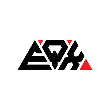 Téléchargez les illustrations : EQX triangle lettre logo design avec forme de triangle. EQX triangle logo design monogramme. Modèle de logo vectoriel triangle EQX avec couleur rouge. Logo triangulaire EQX Logo simple, élégant et luxueux. EQX - en licence libre de droit