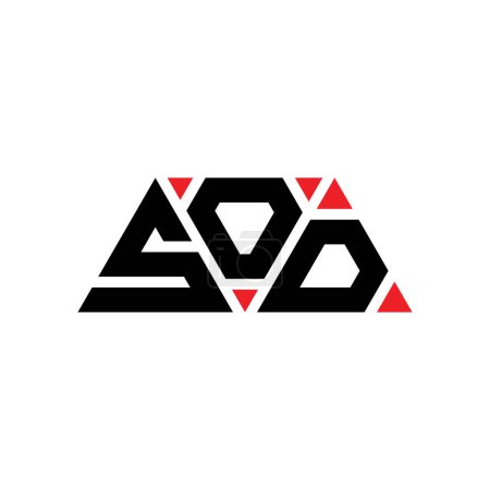 Ilustración de Diseño del logotipo de la letra del triángulo SOD con forma de triángulo. Diseño del logotipo del triángulo SOD monograma. Plantilla de logotipo de triángulo SOD con color rojo. Logo triangular SOD Logotipo simple, elegante y lujoso. SOD - Imagen libre de derechos