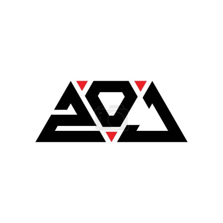 Illustration for ZOJ triangle letter logo design with triangle shape. ZOJ triangle logo design monogram. ZOJ triangle vector logo template with red color. ZOJ triangular logo Simple, Elegant, and Luxurious Logo. ZOJ - Royalty Free Image