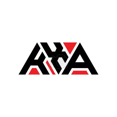 Illustration for KXA triangle letter logo design with triangle shape. KXA triangle logo design monogram. KXA triangle vector logo template with red color. KXA triangular logo Simple, Elegant, and Luxurious Logo. KXA - Royalty Free Image