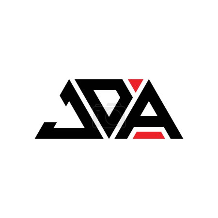 Illustration for JDA triangle letter logo design with triangle shape. JDA triangle logo design monogram. JDA triangle vector logo template with red color. JDA triangular logo Simple, Elegant, and Luxurious Logo. JDA - Royalty Free Image
