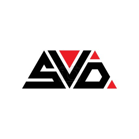 Illustration for SVD triangle letter logo design with triangle shape. SVD triangle logo design monogram. SVD triangle vector logo template with red color. SVD triangular logo Simple, Elegant, and Luxurious Logo. SVD - Royalty Free Image