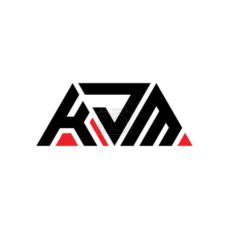 Illustration for KJM triangle letter logo design with triangle shape. KJM triangle logo design monogram. KJM triangle vector logo template with red color. KJM triangular logo Simple, Elegant, and Luxurious Logo. KJM - Royalty Free Image