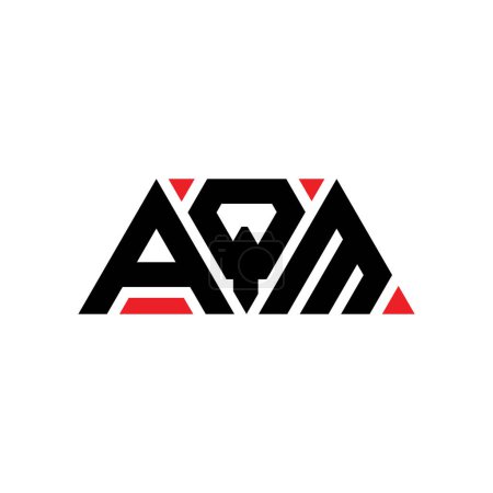 Ilustración de Diseño de logotipo de letra de triángulo AQM con forma de triángulo. Monograma de diseño del logotipo del triángulo AQM. Plantilla de logotipo de vector de triángulo AQM con color rojo. Logotipo triangular AQM Logotipo simple, elegante y lujoso. AQM - Imagen libre de derechos