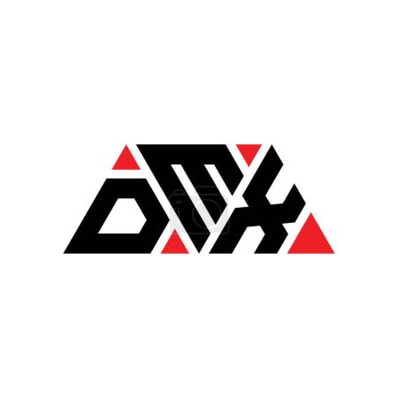 Illustration for DMX triangle letter logo design with triangle shape. DMX triangle logo design monogram. DMX triangle vector logo template with red color. DMX triangular logo Simple, Elegant, and Luxurious Logo. DMX - Royalty Free Image
