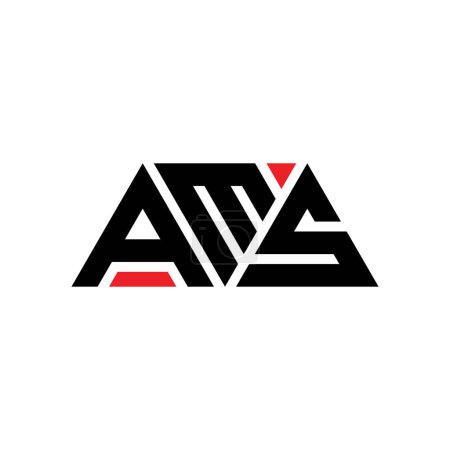 Ilustración de Diseño del logotipo de la letra del triángulo AMS con forma de triángulo. Monograma de diseño del logotipo del triángulo AMS. Plantilla de logotipo de vector triangular AMS con color rojo. Logotipo triangular AMS Logotipo simple, elegante y lujoso. AMS - Imagen libre de derechos