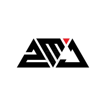 Téléchargez les illustrations : ZMJ triangle lettre logo design avec forme de triangle. ZMJ logo triangle design monogramme. Modèle de logo vectoriel triangle ZMJ avec couleur rouge. Logo triangulaire ZMJ Logo simple, élégant et luxueux. ZMJ - en licence libre de droit