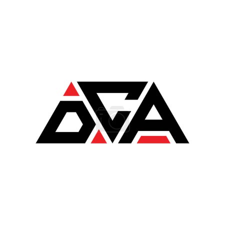 Téléchargez les illustrations : DCA triangle lettre logo design avec forme de triangle. Monogramme de conception de logo DCA triangle. Modèle de logo vectoriel triangle DCA avec couleur rouge. Logo triangulaire DCA Logo simple, élégant et luxueux. DCA - en licence libre de droit