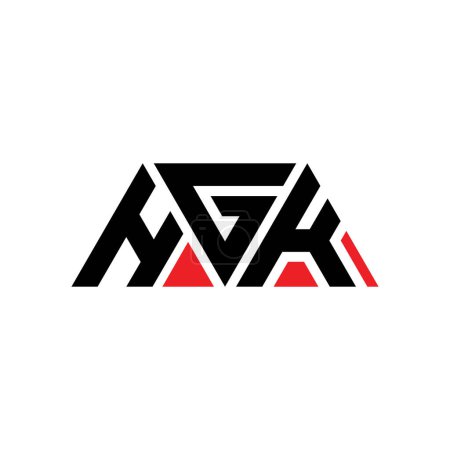 Ilustración de Diseño del logotipo de la letra del triángulo HGK con forma de triángulo. Monograma de diseño del logotipo del triángulo HGK. Plantilla de logotipo de vector de triángulo HGK con color rojo. Logotipo triangular HGK Logotipo simple, elegante y lujoso. HGK - Imagen libre de derechos