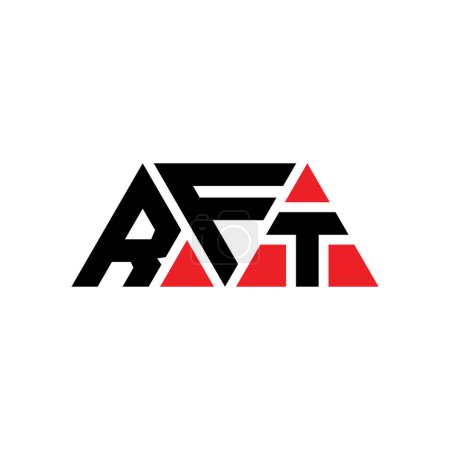 Ilustración de Diseño del logotipo de la letra del triángulo RFT con forma de triángulo. Diseño del logotipo del triángulo RFT monograma. Plantilla de logotipo de vector triangular RFT con color rojo. Logo triangular RFT Logotipo simple, elegante y lujoso. RFT - Imagen libre de derechos