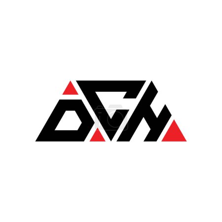 Ilustración de Diseño del logotipo de la letra del triángulo DCH con forma de triángulo. Diseño del logotipo del triángulo DCH monograma. Plantilla de logotipo de vector triangular DCH con color rojo. Logotipo triangular DCH Logotipo simple, elegante y lujoso. DCH - Imagen libre de derechos