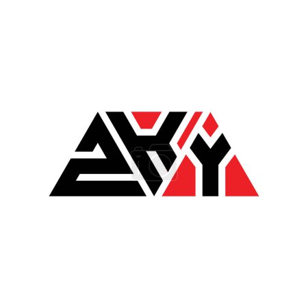 Ilustración de Diseño del logotipo de la letra del triángulo ZKY con forma de triángulo. Monograma de diseño del logotipo del triángulo ZKY. Plantilla de logotipo de vector de triángulo ZKY con color rojo. Logotipo triangular ZKY Logotipo simple, elegante y lujoso. ZKY. - Imagen libre de derechos