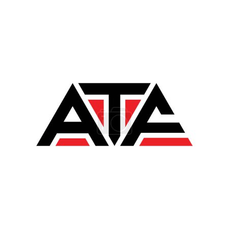 Téléchargez les illustrations : ATF triangle lettre logo design avec forme de triangle. Monogramme ATF logo triangle design. Modèle de logo vectoriel triangle ATF avec couleur rouge. Logo triangulaire ATF Logo simple, élégant et luxueux. ATF - en licence libre de droit