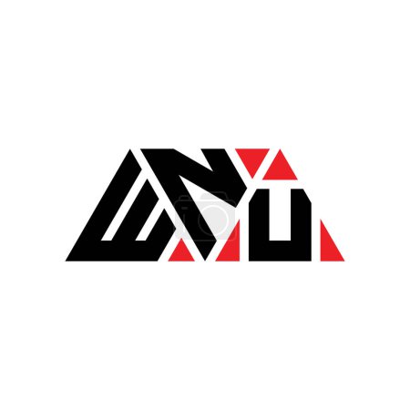 Illustration for WNU triangle letter logo design with triangle shape. WNU triangle logo design monogram. WNU triangle vector logo template with red color. WNU triangular logo Simple, Elegant, and Luxurious Logo. WNU - Royalty Free Image