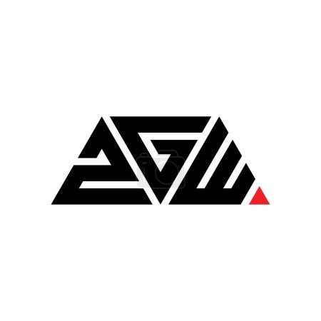 Téléchargez les illustrations : ZGW triangle lettre logo design avec forme de triangle. ZGW logo triangle design monogramme. Modèle de logo vectoriel triangle ZGW avec couleur rouge. Logo triangulaire ZGW Logo simple, élégant et luxueux. ZGW - en licence libre de droit