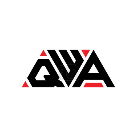 Téléchargez les illustrations : QWA triangle lettre logo design avec forme de triangle. QWA triangle logo design monogramme. Modèle de logo vectoriel triangle QWA avec couleur rouge. Logo triangulaire QWA Logo simple, élégant et luxueux. QWA - en licence libre de droit