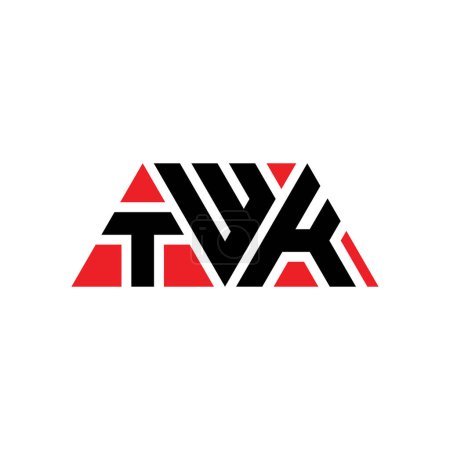 Ilustración de Diseño del logotipo de la letra del triángulo TWK con forma de triángulo. Monograma de diseño del logotipo del triángulo TWK. Plantilla de logotipo de vector de triángulo TWK con color rojo. Logotipo triangular TWK Logotipo simple, elegante y lujoso. TWK - Imagen libre de derechos
