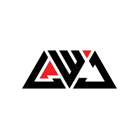 Téléchargez les illustrations : LWJ triangle lettre logo design avec forme de triangle. Logo triangle LWJ monogramme design. Modèle de logo vectoriel triangle LWJ avec couleur rouge. Logo triangulaire LWJ Logo simple, élégant et luxueux. LWJ - en licence libre de droit