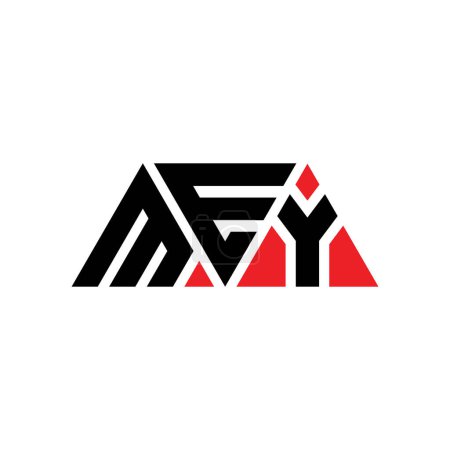Illustration for MEY triangle letter logo design with triangle shape. MEY triangle logo design monogram. MEY triangle vector logo template with red color. MEY triangular logo Simple, Elegant, and Luxurious Logo. MEY - Royalty Free Image
