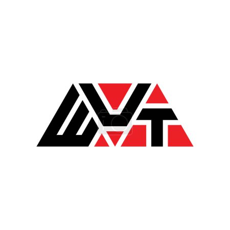 Ilustración de Diseño del logotipo de letra de triángulo WUT con forma de triángulo. Monograma de diseño del logotipo del triángulo WUT. WUT triángulo vector logotipo plantilla con color rojo. Logotipo triangular WUT Logotipo simple, elegante y lujoso. WUT - Imagen libre de derechos