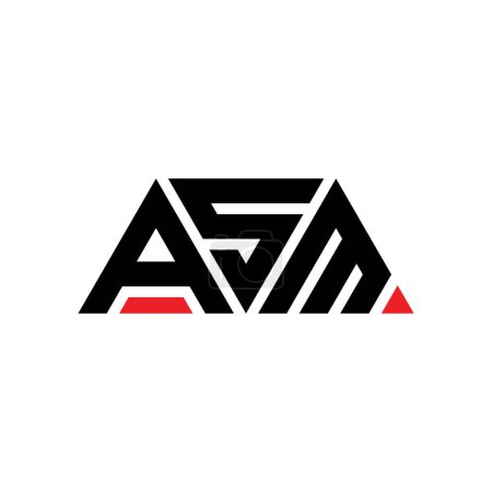 Téléchargez les illustrations : ASM triangle lettre logo design avec forme de triangle. Monogramme ASM logo triangle design. Modèle de logo vectoriel triangle ASM avec couleur rouge. Logo triangulaire ASM Logo simple, élégant et luxueux. ASM - en licence libre de droit