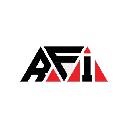 Ilustración de Diseño del logotipo de la letra del triángulo RFI con forma de triángulo. Diseño del logotipo del triángulo RFI monograma. Plantilla de logotipo de vector triangular RFI con color rojo. Logo triangular RFI Logotipo simple, elegante y lujoso. RFI - Imagen libre de derechos