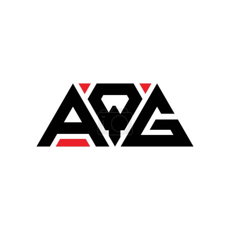 Ilustración de Diseño del logotipo de la letra triangular AQG con forma de triángulo. Monograma de diseño del logotipo del triángulo AQG. Plantilla de logotipo de vector de triángulo AQG con color rojo. Logotipo triangular AQG Logotipo simple, elegante y lujoso. AQG - Imagen libre de derechos
