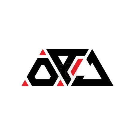 Ilustración de Diseño de logotipo de letra triangular OAJ con forma de triángulo. OAJ diseño de logotipo triángulo monograma. Plantilla de logotipo de vector triangular OAJ con color rojo. Logotipo triangular OAJ Logotipo simple, elegante y lujoso. OAJ - Imagen libre de derechos