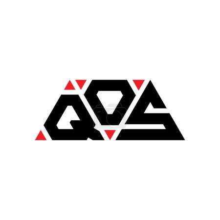 Ilustración de Diseño del logotipo de la letra del triángulo QOS con forma de triángulo. Diseño del logotipo del triángulo QOS monograma. Plantilla de logotipo de vector de triángulo QOS con color rojo. Logotipo triangular QOS Logotipo simple, elegante y lujoso. QOS - Imagen libre de derechos