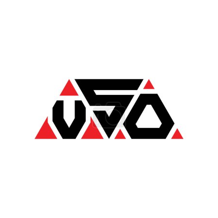 Téléchargez les illustrations : VSO triangle lettre logo design avec forme de triangle. VSO triangle logo design monogramme. Modèle de logo vectoriel triangle VSO avec couleur rouge. Logo triangulaire VSO Logo simple, élégant et luxueux. VSO - en licence libre de droit