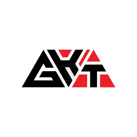 Ilustración de Diseño del logotipo de la letra del triángulo GKT con forma de triángulo. Monograma de diseño del logotipo del triángulo GKT. Plantilla de logotipo de vector de triángulo GKT con color rojo. Logotipo triangular GKT Logotipo simple, elegante y lujoso. GKT - Imagen libre de derechos