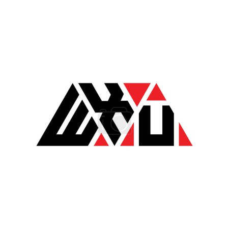 Illustration for WXU triangle letter logo design with triangle shape. WXU triangle logo design monogram. WXU triangle vector logo template with red color. WXU triangular logo Simple, Elegant, and Luxurious Logo. WXU - Royalty Free Image