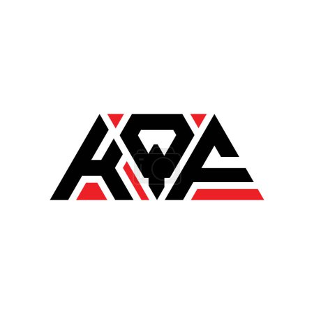 Ilustración de Diseño del logotipo de la letra del triángulo KQF con forma de triángulo. Monograma de diseño del logotipo del triángulo KQF. Plantilla de logotipo de vector de triángulo KQF con color rojo. Logotipo triangular KQF Logotipo simple, elegante y lujoso. KQF - Imagen libre de derechos