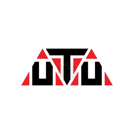 Illustration for UTU triangle letter logo design with triangle shape. UTU triangle logo design monogram. UTU triangle vector logo template with red color. UTU triangular logo Simple, Elegant, and Luxurious Logo. UTU - Royalty Free Image