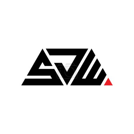 Illustration for SJW triangle letter logo design with triangle shape. SJW triangle logo design monogram. SJW triangle vector logo template with red color. SJW triangular logo Simple, Elegant, and Luxurious Logo. SJW - Royalty Free Image