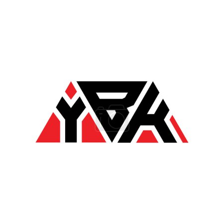 Téléchargez les illustrations : YBK triangle lettre logo design avec forme de triangle. YBK logo triangle design monogramme. Modèle de logo vectoriel triangle YBK avec couleur rouge. Logo triangulaire YBK Logo simple, élégant et luxueux. YBK - en licence libre de droit