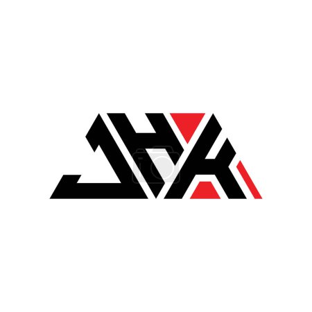 Ilustración de Diseño del logotipo de la letra del triángulo JHK con forma de triángulo. Monograma de diseño del logotipo del triángulo JHK. Plantilla de logotipo de vector de triángulo JHK con color rojo. Logotipo triangular JHK Logotipo simple, elegante y lujoso. JHK - Imagen libre de derechos