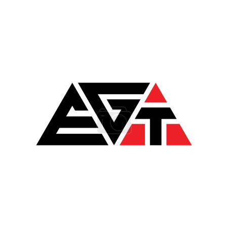 Ilustración de Diseño del logotipo de letra de triángulo EGT con forma de triángulo. Diseño del logotipo del triángulo EGT monograma. Plantilla de logotipo de triángulo EGT con color rojo. Logo triangular EGT Logotipo simple, elegante y lujoso. AECT - Imagen libre de derechos